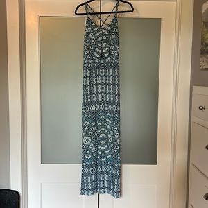 Alyssa Maxi dress in Aztec aqua